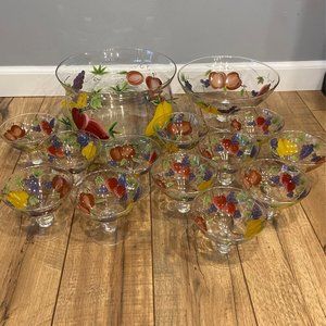 Vintage Victradco Hand Painted Glasses